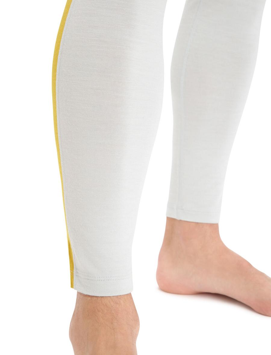 Ether / Silent Gold Men's Icebreaker Merino 200 Sonebula Thermal Leggings | USA 1127UZGT